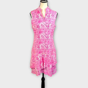 ELLA BELLE Chacha Dress XL Chic Chevron Pink Beach Resort Golf Activewear NEW